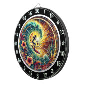 Tropische Sunset Surfer Wave artwork Dartbord (Voorkant Rechts)