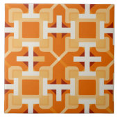 Tropische Sunset Vibrant Abrikozen Textiel Tegeltje (Voorkant)