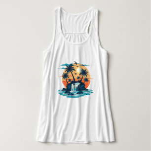 Tropische Sunset Waterval Graphic T-shirt