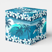 Tropische surf met palmbomen bedankdoosjes (Achterkant)