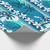 Tropische surf met palmbomen cadeaupapier (Hoek)