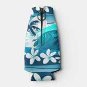 Tropische surf met palmbomen flesjeskoeler (Achterkant)