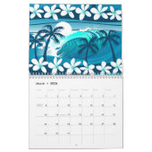Tropische surf met palmbomen kalender (Mar 2026)