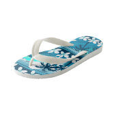 Tropische surf met palmbomen kinder teenslippers (Schuin)