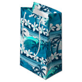 Tropische surf met palmbomen klein cadeauzakje (Voorkant Gekanteld)