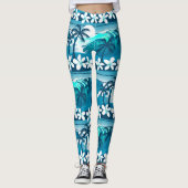 Tropische surf met palmbomen leggings (Voorkant)