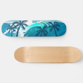 Tropische surf met palmbomen persoonlijk skateboard (Horizontaal)