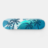 Tropische surf met palmbomen persoonlijk skateboard (Horizontaal)