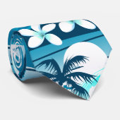 Tropische surf met palmbomen stropdas (Opgerold)