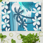 Tropische surf met palmbomen theedoek (Gevouwen)