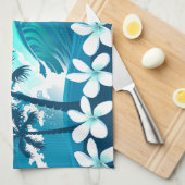 Tropische surf met palmbomen theedoek (Quarter Fold)