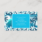 Tropische surf met palmbomen visitekaartje (Achterkant)