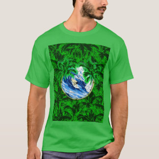 Tropische Surfer Grafisch T-shirt