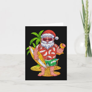 Tropische surfer Kerstman Hawaï Zomer Kerstmis Kaart