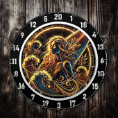 Tropische surfer met Golden Sunset Art Dartbord