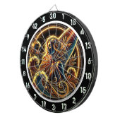 Tropische surfer met Golden Sunset Art Dartbord (Voorkant Rechts)