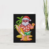 Tropische Surfer Santa Claus Hawaii Summer Christm Kaart (Voorkant)