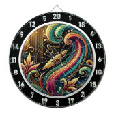 Tropische Surfer Sunset Wave Art Piece Dartbord (Voorkant)