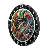 Tropische Surfer Sunset Wave Art Piece Dartbord (Voorkant Rechts)