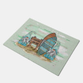 Tropische Surfing Waterverf Beach Gnomen Deurmat (Schuin)