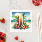 Tropische surfplank De grote ONE 1e verjaardagsfee Servet (Insitu)