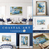 Tropische Surfplank Kust Muur Kunstprint Poster