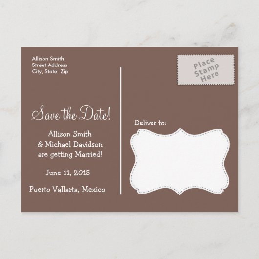 Tropische surfplanken en Hibiscus Aankondigingskaart (Achterkant)