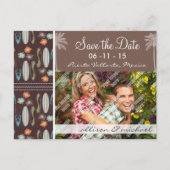 Tropische surfplanken en Hibiscus Aankondigingskaart (Voorkant)