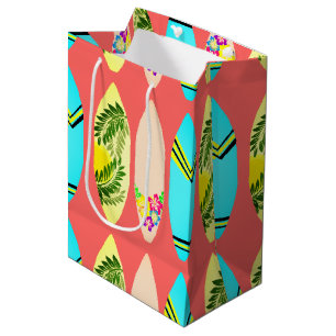 Tropische surfplanken geïllustreerd medium cadeauzakje