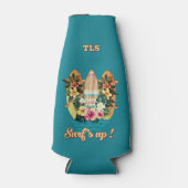 Tropische surfplanken Hawaiian Flowers Blauwgroen  Flesjeskoeler (Voorkant)