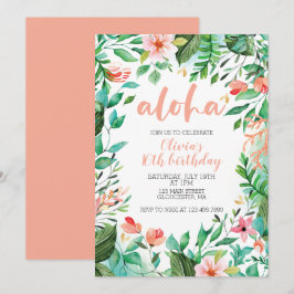 Tropische Sweet 16 Aloha Luau Verjaardag Kaart
