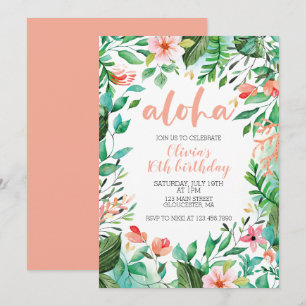 Tropische Sweet 16 Aloha Luau Verjaardag Kaart