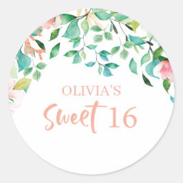 Tropische Sweet 16 Aloha Luau Verjaardag Ronde Sticker
