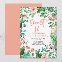 Tropische Sweet 16 Aloha Luau Verjaardagsuitnodigi
