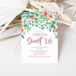Tropische Sweet 16 Aloha Luau Verjaardagsuitnodigi Kaart