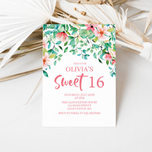 Tropische Sweet 16 Aloha Luau Verjaardagsuitnodigi Kaart