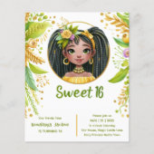 Tropische Sweet 16 Zwart Tiener Verjaardag Groen (Voorkant)