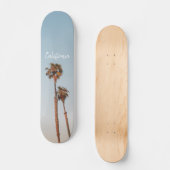 Tropische Tall Palm Trees en Blue Sky California Persoonlijk Skateboard (Voorkant)