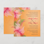 Tropische tangerine- en Fuschia-weddenschappen Kaart (Voorkant / Achterkant)
