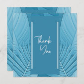Tropische Teal Platte Dankkaart Bedankkaart (Voorkant / Achterkant)