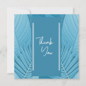 Tropische Teal Platte Dankkaart Bedankkaart (Voorkant)