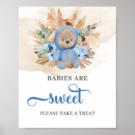 Tropische teddybeer pampas baby's zijn zoet gebaar poster