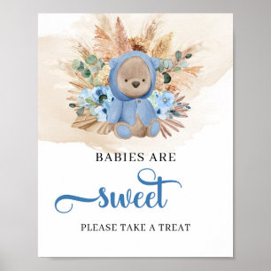 Tropische teddybeer pampas baby's zijn zoet gebaar poster