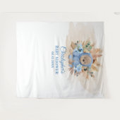 Tropische teddybeer pampas palm babyshower wandkleed (Voorkant (horizontaal))