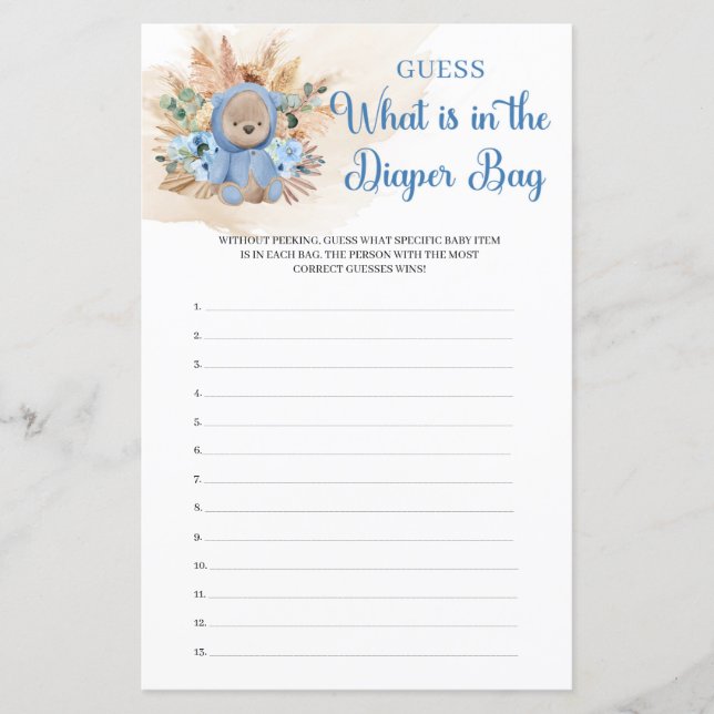 Tropische teddybeer wat er in de luier zit (Voorkant)