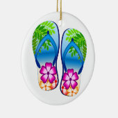 Tropische Teenslippers Keramisch Ornament (Rechts)