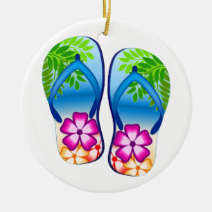 Tropische Teenslippers Keramisch Ornament