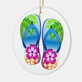 Tropische Teenslippers Keramisch Ornament (Links)