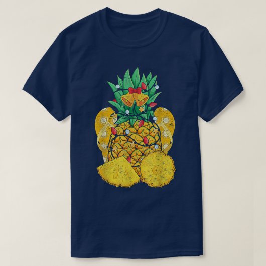 Tropische Teenslippers Pineapple Xmas Lights Chris T-shirt (Design voorkant)