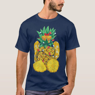Tropische Teenslippers Pineapple Xmas Lights Chris T-shirt